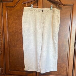 Talbots Pure Irish Linen Cropped Pants 
Size 12P